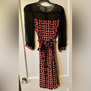 Kate Spade Black and Red Patterned Dress